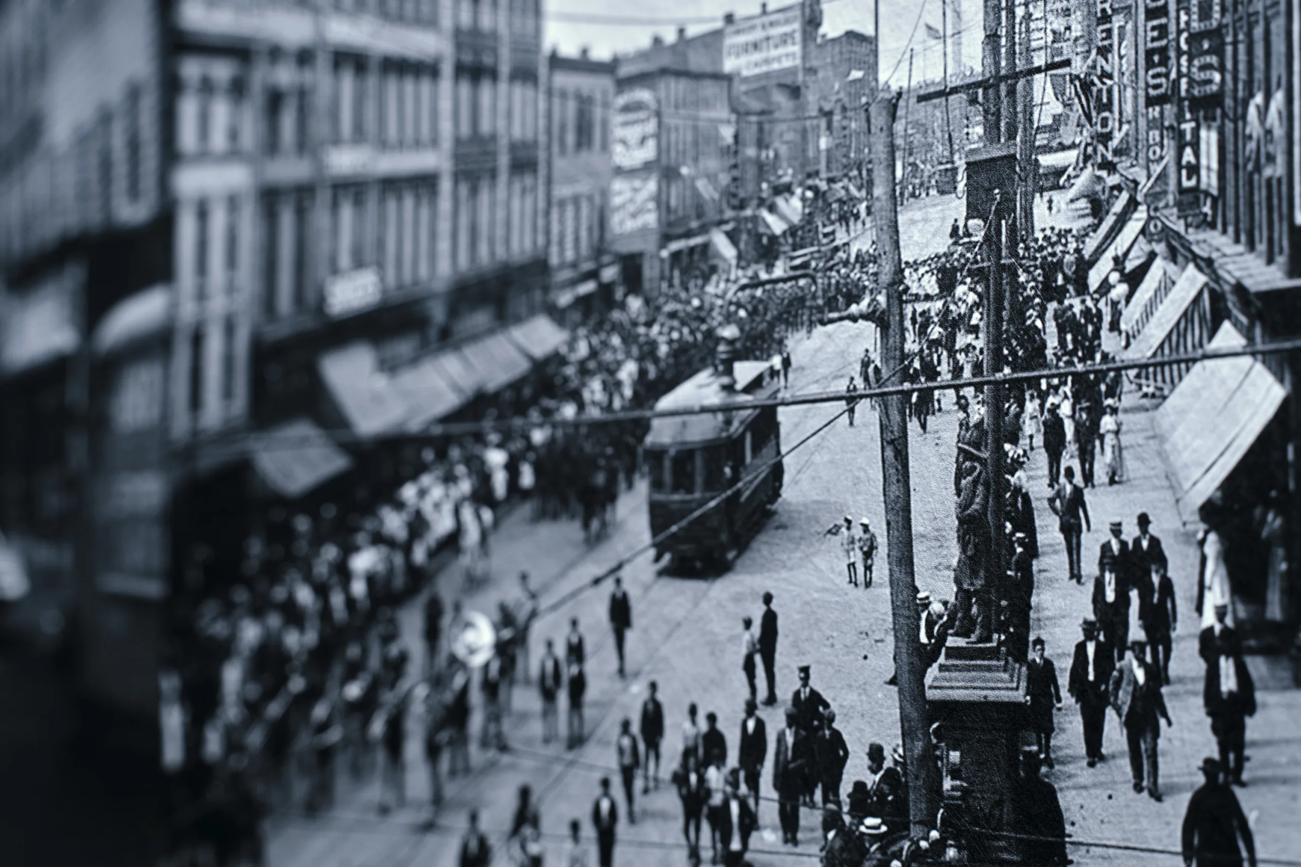 Historic Jersey City photographs on the pub wall