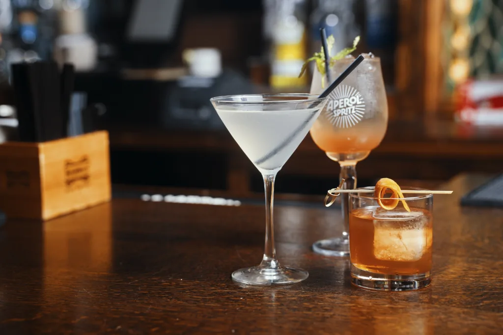 Cocktails served at the Irving Public bar