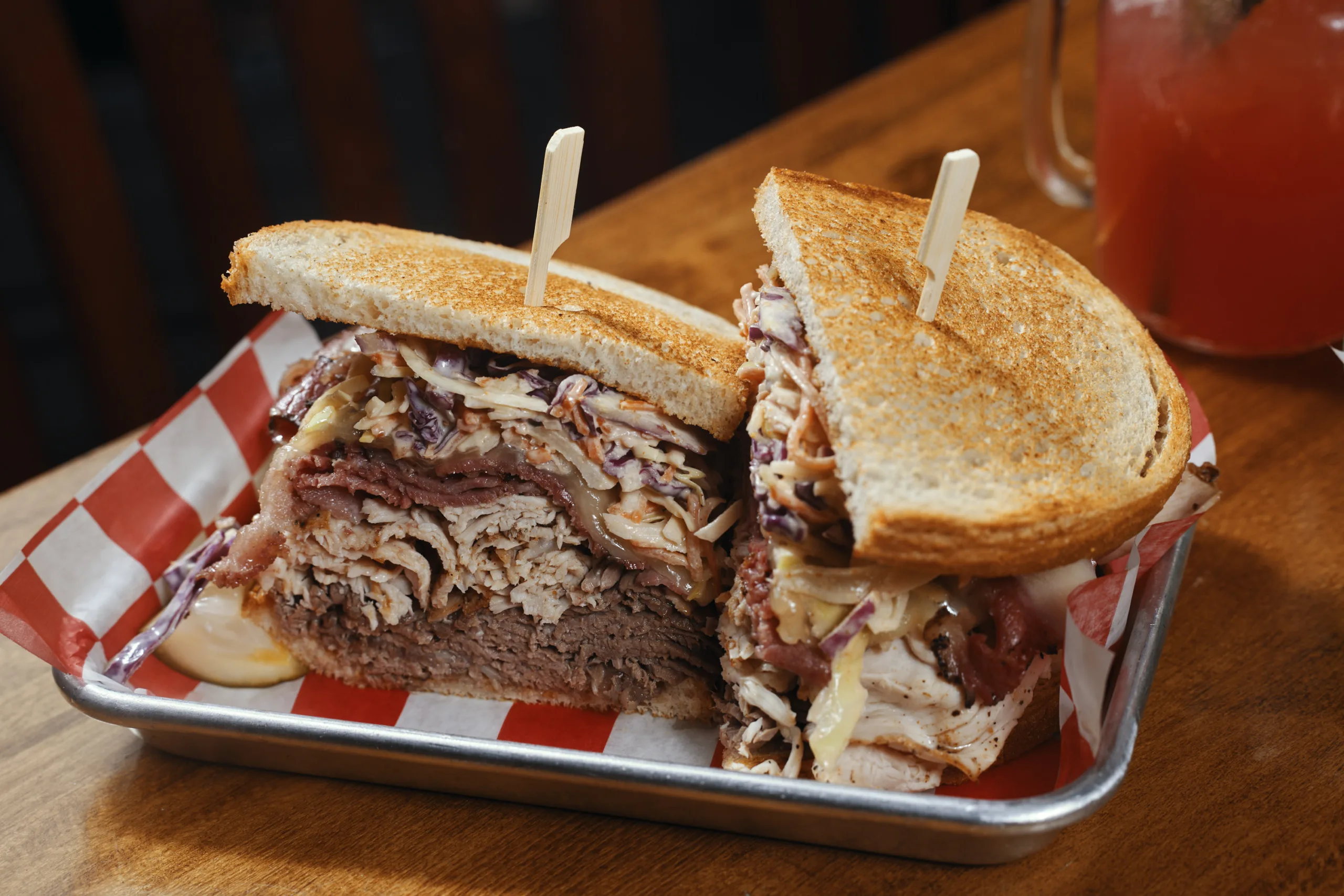 Pastrami sandwich on toasted rye